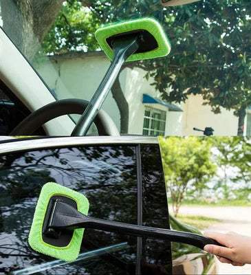 Automobilio langų valymo šluostė su ilga rankena – greitam ir patogiam valymui be dryžių