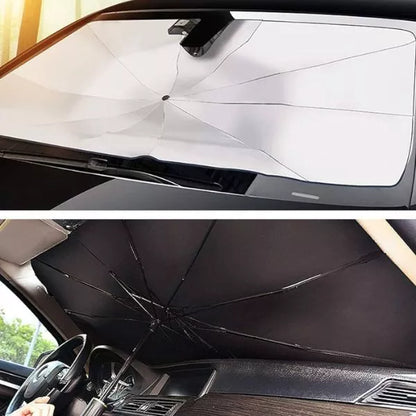 Skėtis automobilio priekiniam stiklui – apsauga nuo karščio