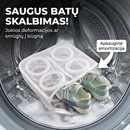 Tinklinis batų skalbimo krepšys su apsauga – tobulai švari avalynė be deformacijos