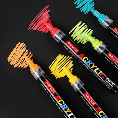 Akriliniai dažų markeriai – ryškios spalvos kūrybai ant bet kokio paviršiaus