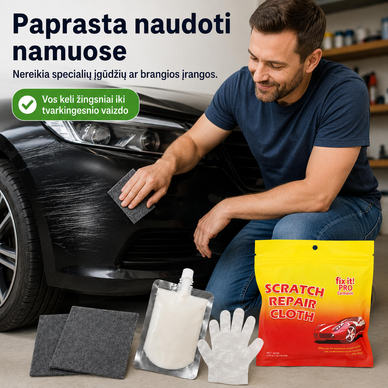 Automobilio įbrėžimų šalinimo rinkinys – nuotrauka 3