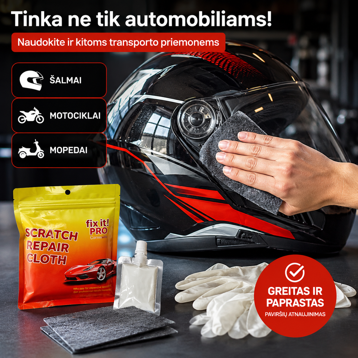 Automobilio įbrėžimų šalinimo rinkinys – nuotrauka 5