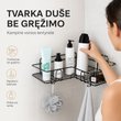 Kampinė dušo lentynėlė be gręžimo – tvarkai vonioje be skylių sienoje