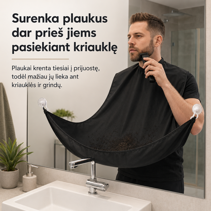 Barzdos skutimo prijuostė - daugiau tvarkos vonioje