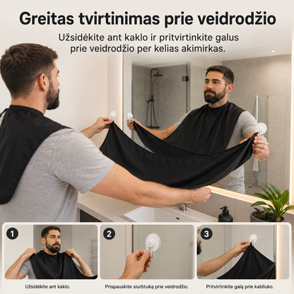 Barzdos skutimo prijuostė - daugiau tvarkos vonioje