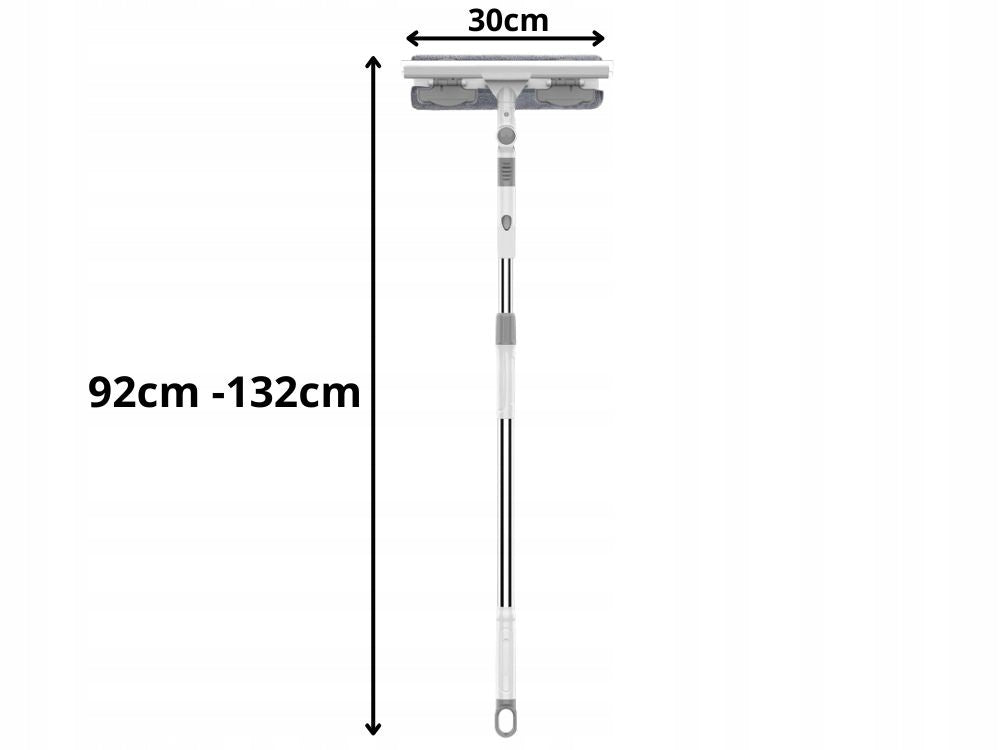Langų ir grindų šluota du viename su mikropluoštu ir nubraukėju – švara be dryžių ir vargo