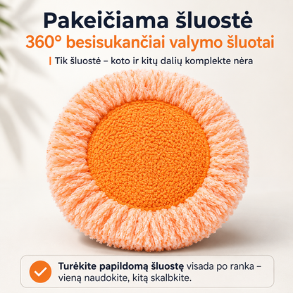 Šluostė- 360° besisukančiai valymo šluotai