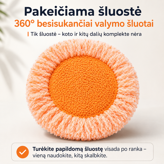 Šluostė- 360° besisukančiai valymo šluotai