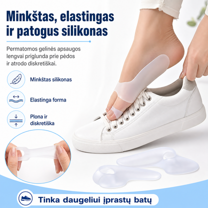 Malšinantys diskomfortą gėliniai silikoniniai pirštų įtvarai 2 vnt. - mažiau trinties ir daugiau komforto batuose