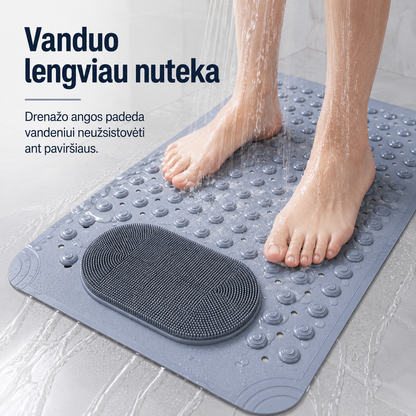 Neslystantis dušo kilimėlis su siurbtukais