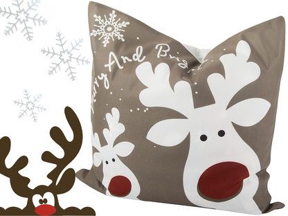 Kalėdinis pagalvėlės užvalkalas 45×45 cm su elniuku Rudolfu