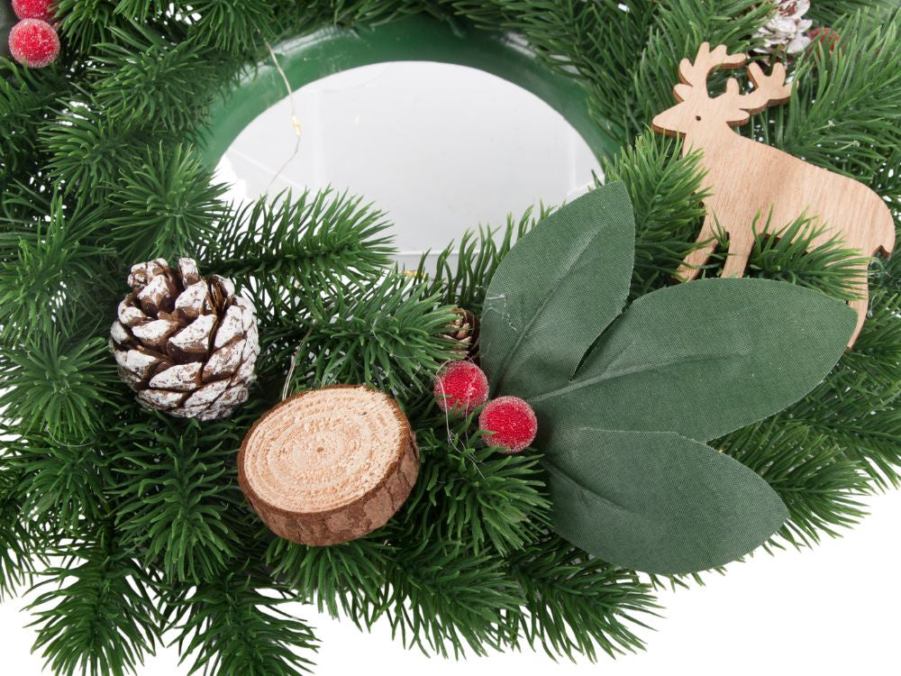 LED kalėdinis dekoratyvinis vainikas durims – jauki šventinė šviesa namams