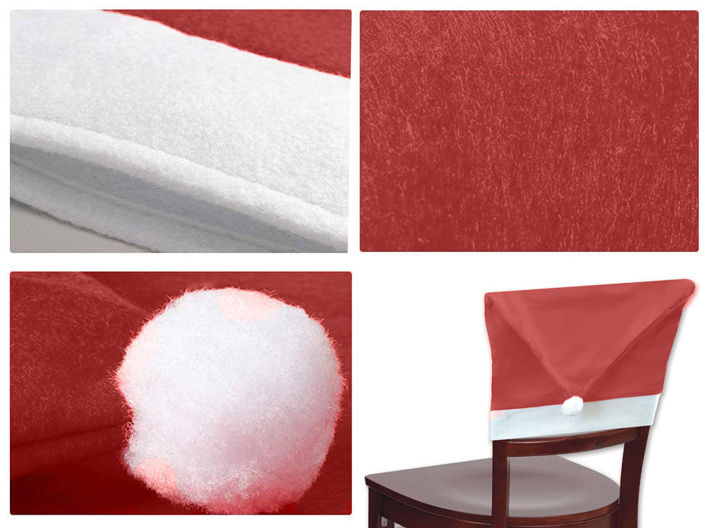 Kėdžių užvalkalai „Kalėdų Senelio kepurės“ (6 vnt.) – šventinė nuotaika kiekviename kampe