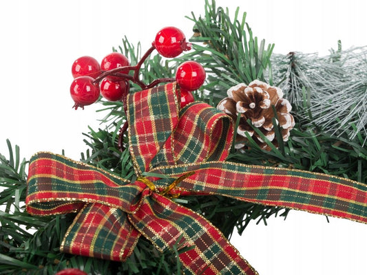 Kalėdinis dekoratyvinis vainikas su kankorėžiais (30 cm) – akimirksniu sukuria šventinę nuotaiką