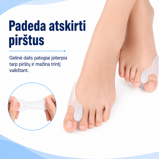 Malšinantys diskomfortą geliniai silikoniniai pirštų įtvarai 2 vnt. - mažiau trinties ir daugiau komforto batuose – nuotrauka 2