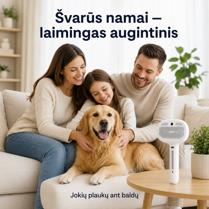 Garinis gyvūnų šukavimo šepetys (2 - viename, išsivalantis)