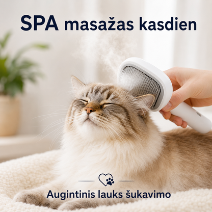 Garinis gyvūnų šukavimo šepetys (2 - viename, išsivalantis)