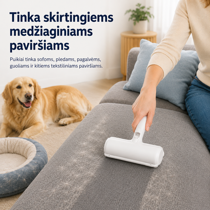 Gyvūnų plaukų surinkimo volelis - daugkartinis ir paprastas naudojimas