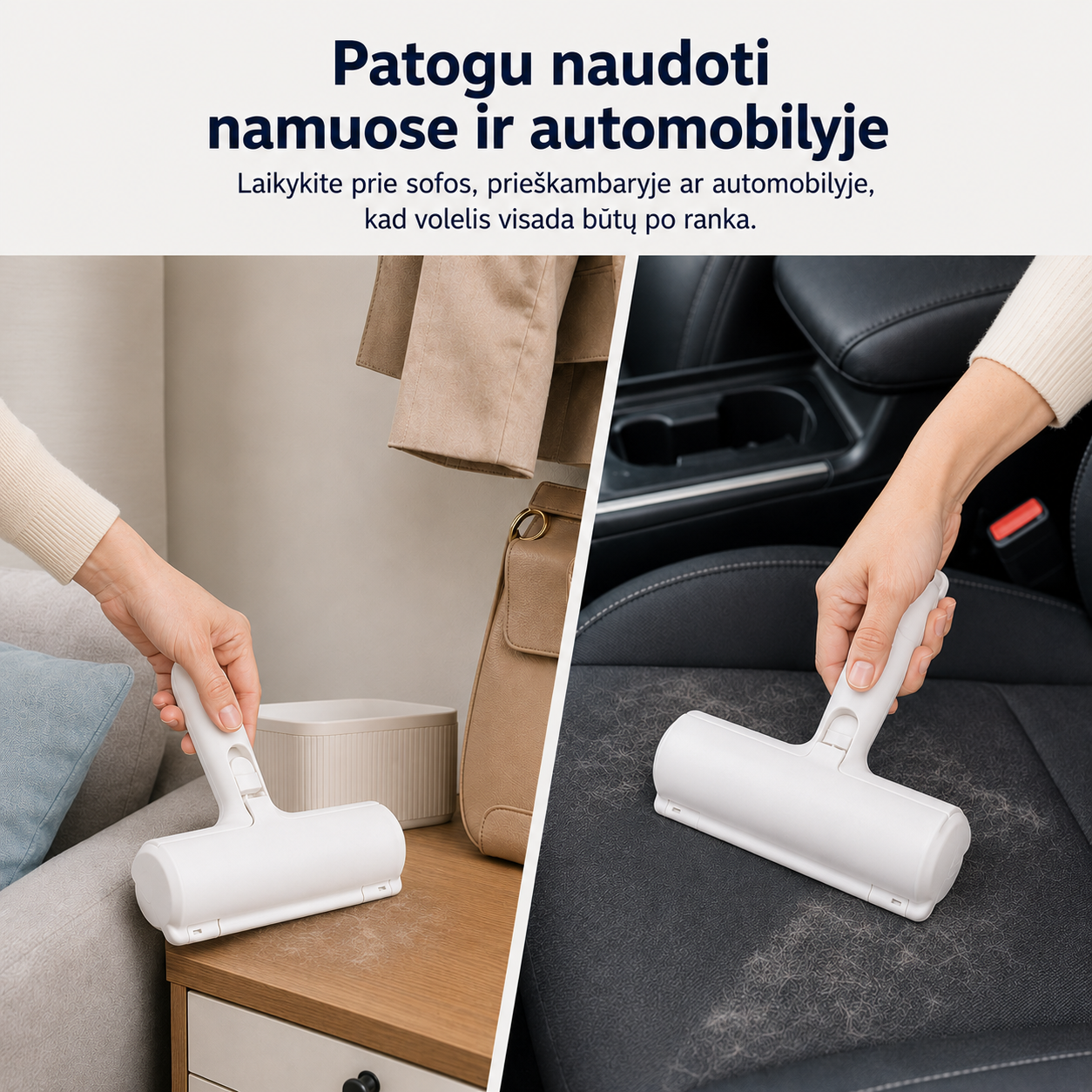 Gyvūnų plaukų surinkimo volelis - daugkartinis ir paprastas naudojimas