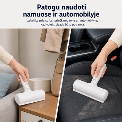 Gyvūnų plaukų surinkimo volelis - daugkartinis ir paprastas naudojimas
