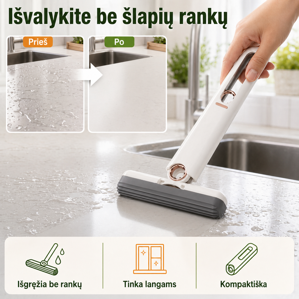 Mini šluostė su gręžtuvu – greitas paviršių valymas be šlapių rankų