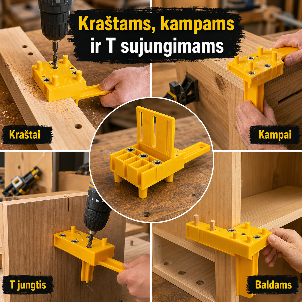 Kaiščių skylių gręžimo įrankis – lengvesnis baldų surinkimas namuose