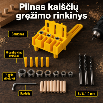 Kaiščių skylių gręžimo įrankis – lengvesnis baldų surinkimas namuose
