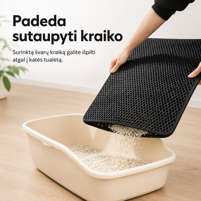 Kačių kraiko kilimėlis (dvisluoksnis korio dizainas)