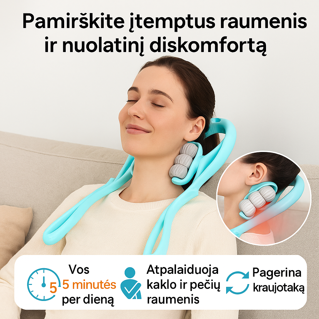 Kaklo ir pečių masažuoklis – greita įtampą mažinanti pagalba