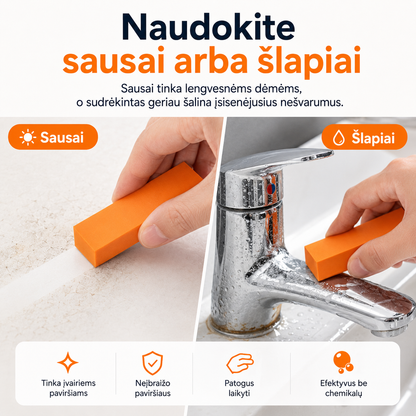 Kalkių ir rūdžių valymo trintukas (tinka virtuvei ir voniai) – nuotrauka 3