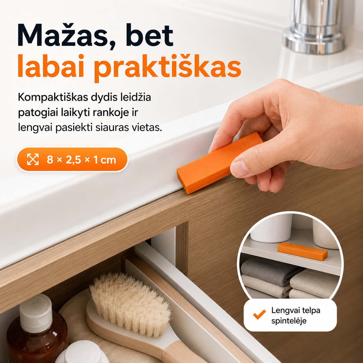 Kalkių ir rūdžių valymo trintukas (tinka virtuvei ir voniai) – nuotrauka 4