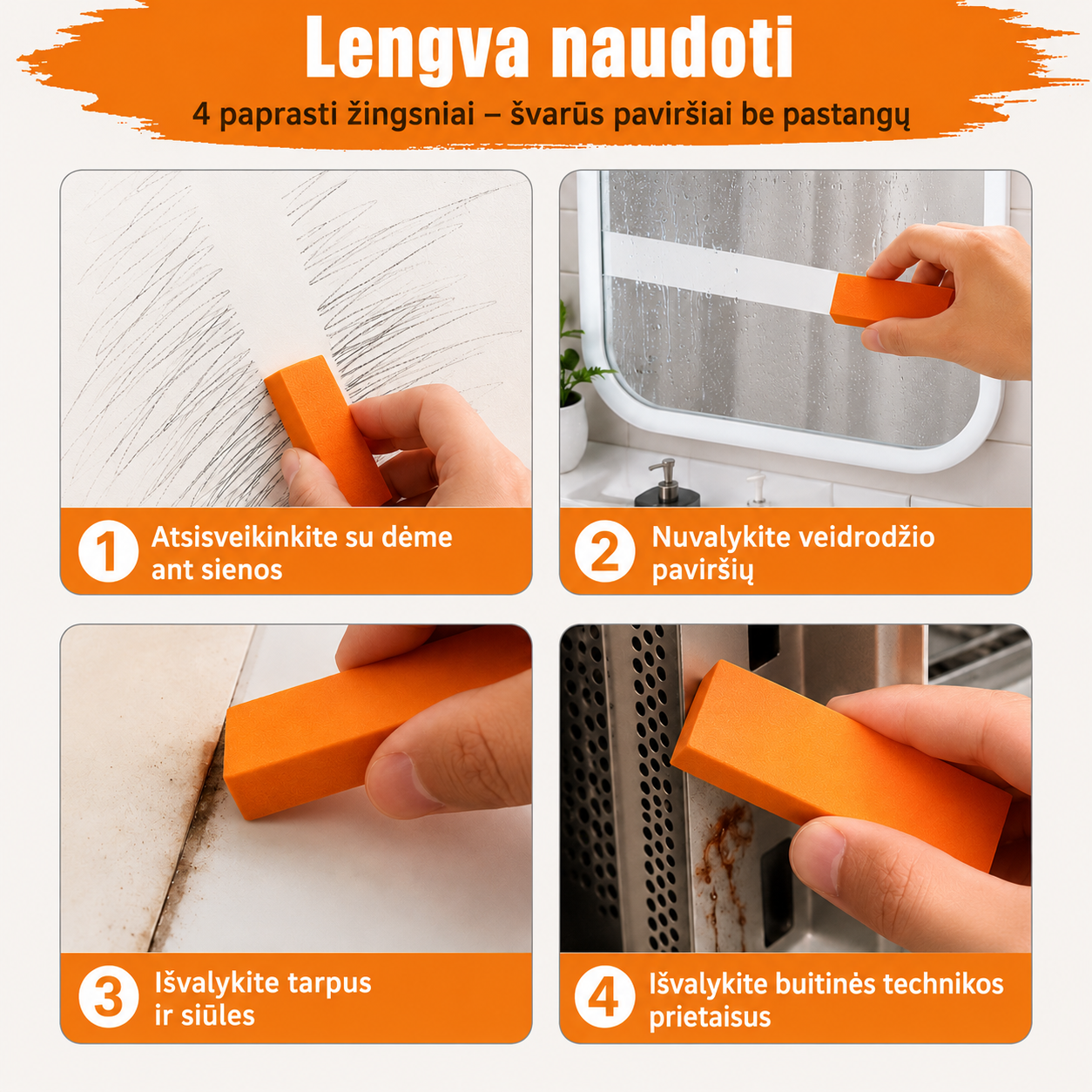 Kalkių ir rūdžių valymo trintukas (tinka virtuvei ir voniai) – nuotrauka 8