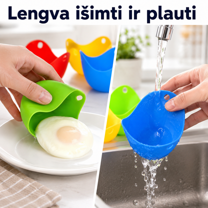 Silikoniniai kiaušinių virimo puodeliai (rinkinys, 4 vnt.)