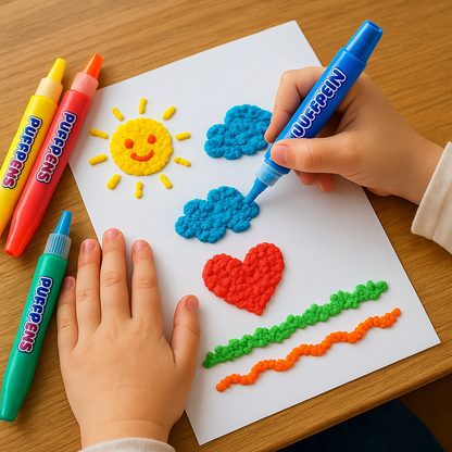 Magiški 3D išsipūčiantys markeriai vaikams – kūryba virs tikru 3D menu