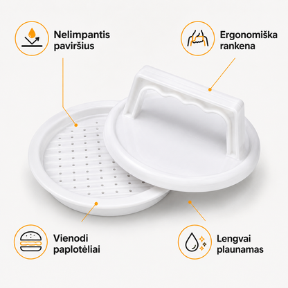 Mėsainių formavimo presas (burgerių forma)