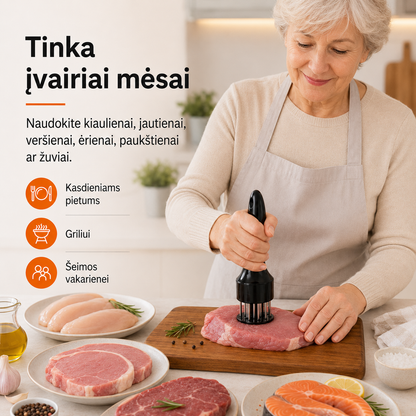 Mėsos minkštinimo įrankis – sultingesnei mėsai