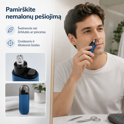 Įkraunamas nosies ir ausų plaukelių trimeris – tvarkinga išvaizda be skausmo