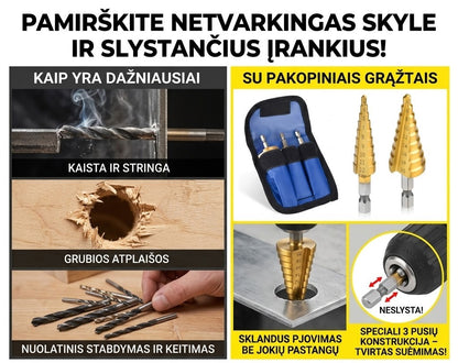 pakopinių grąžtų rinkinys