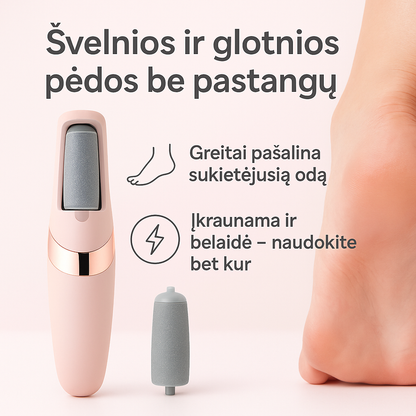 Elektrinė pėdų dildė su keičiama galvute – švelnios ir glotnios pėdos namuose