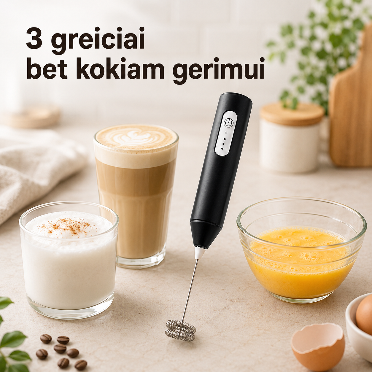 Elektrinis pieno plakiklis (3 greičiai, USB-C įkraunamas)