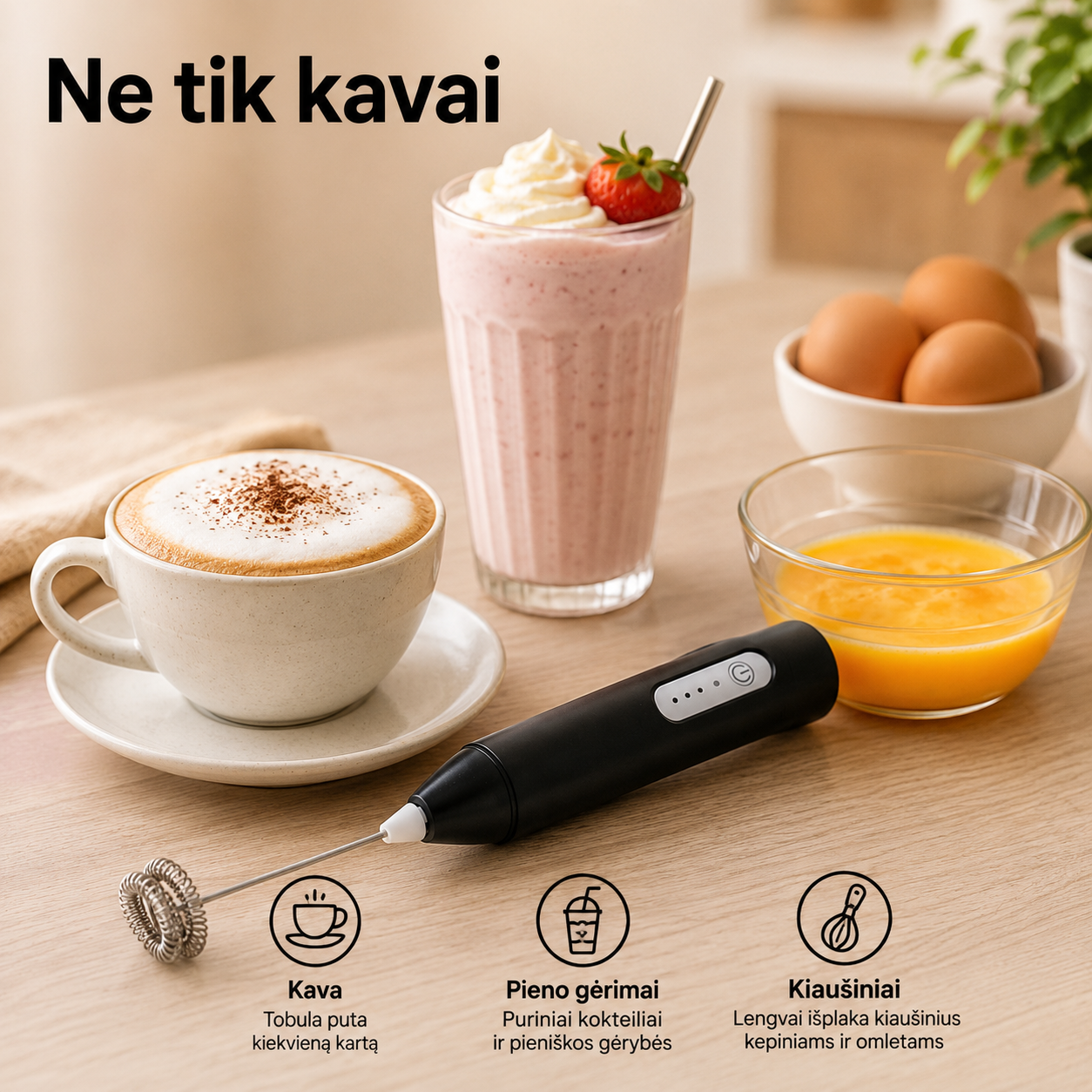 Elektrinis pieno plakiklis (3 greičiai, USB-C įkraunamas)