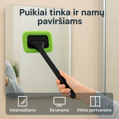 Automobilio langų valymo šluostė su ilga rankena – greitam ir patogiam valymui be dryžių