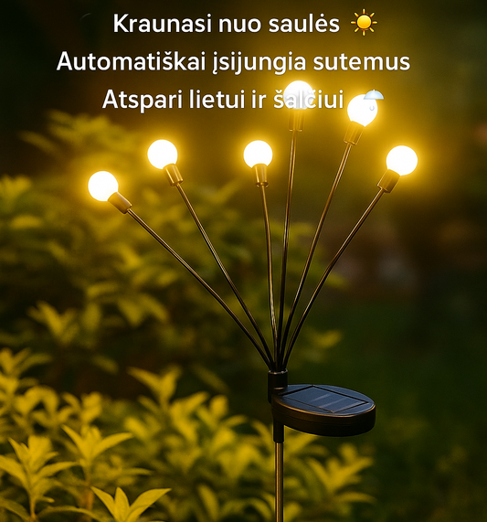 Saulės energija įkraunama dekoratyvinė lempa