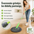 Savaime išsigręžianti apvali 360° šluota (su mikropluošto šluoste)