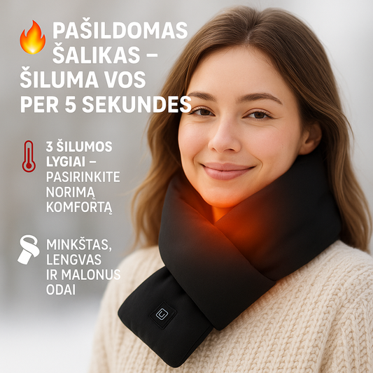 Šildomas šalikas – maloni šiluma kiekviename žingsnyje