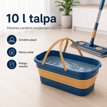 Sulankstomas 10 l kibiras – patogiam grindų plovimui ir lengvam laikymui