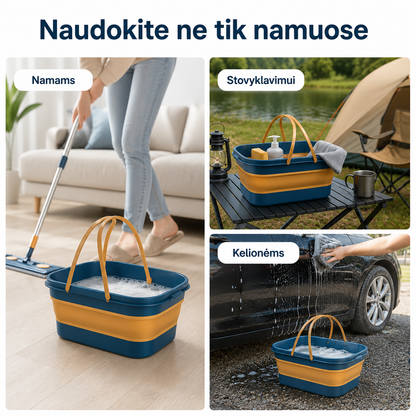 Sulankstomas 10 l kibiras – patogiam grindų plovimui ir lengvam laikymui
