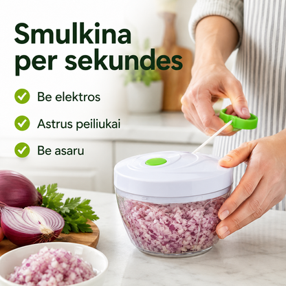 Rankinis daržovių smulkintuvas su virvele