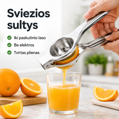 Citrusinių vaisių sulčiaspaudė (plieninė, rankinė)