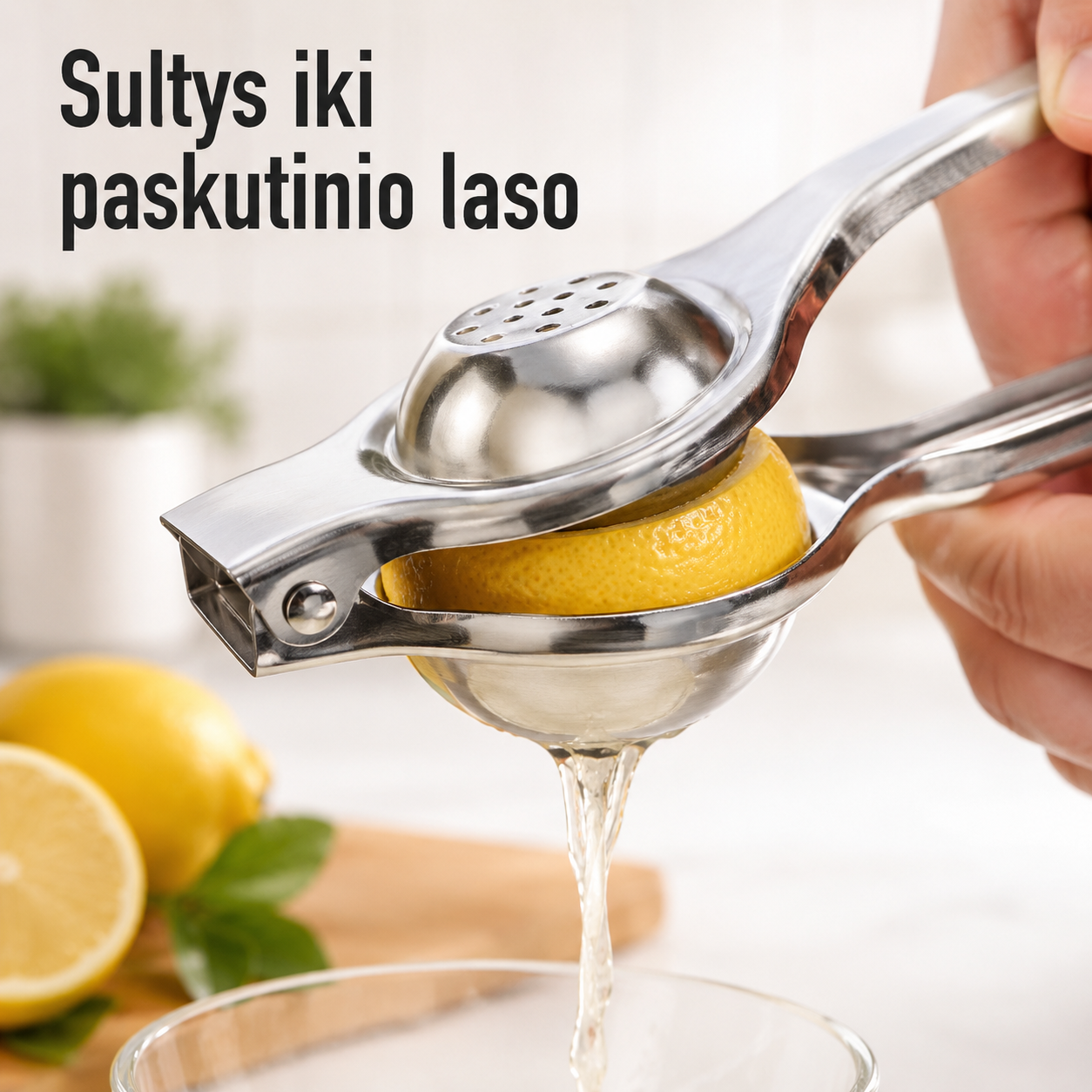 Citrusinių vaisių sulčiaspaudė (plieninė, rankinė)
